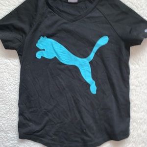 Girls Puma 8-10 black teal shirt
